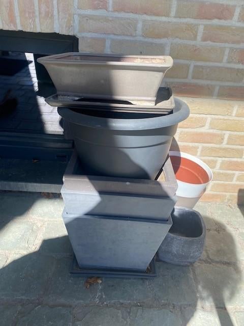 Bloempotten, Kunststof, Gebruikt, Balkon, Overige vormen