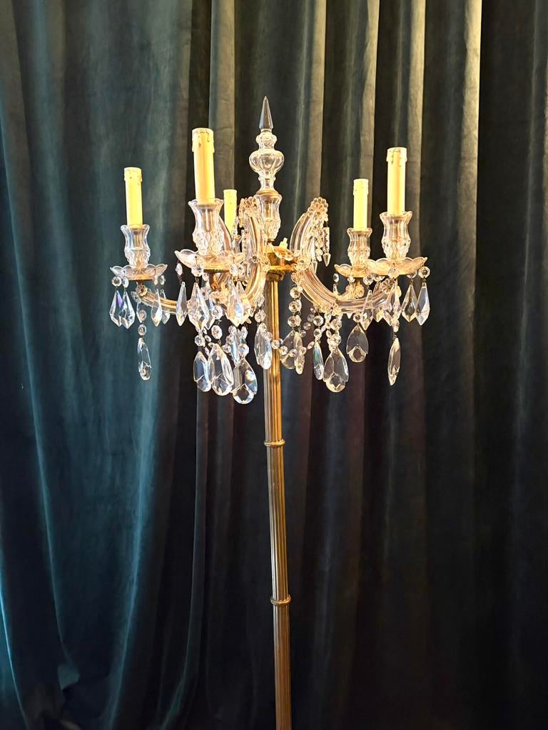 Mooie kristallen vloerlamp H160, Ophalen, Zo goed als nieuw