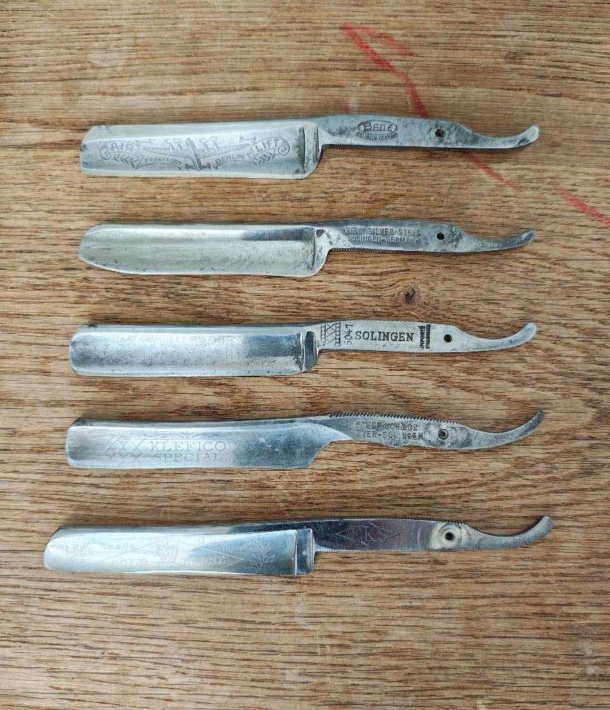 5 lames de rasoir coupe choux, Antiquités & Art, Enlèvement ou Envoi