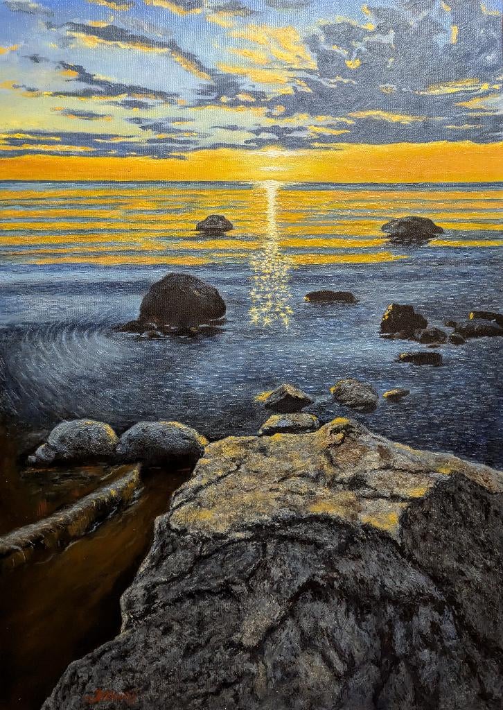 Grand tableau « Coucher de soleil en mer », Envoi