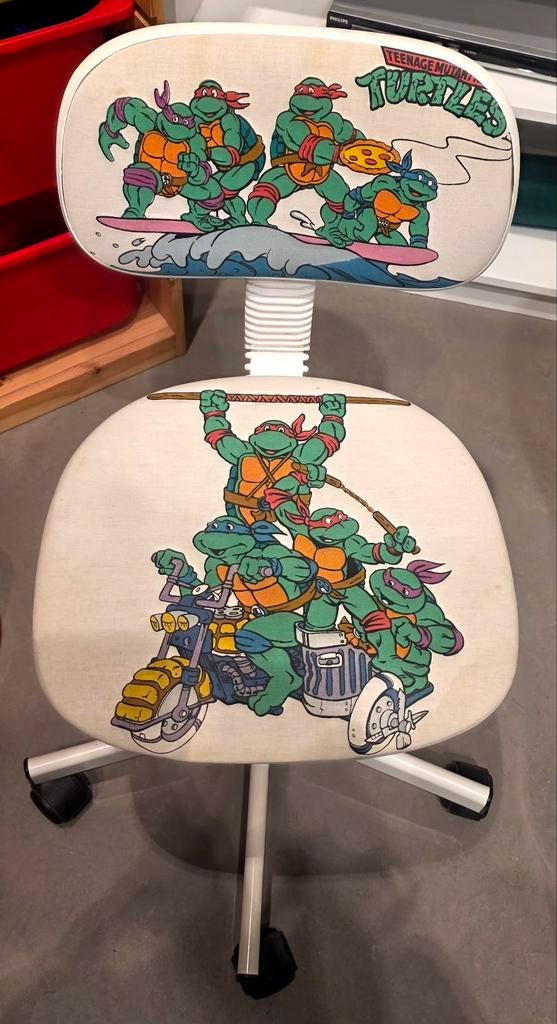 TMNT Collector Vintage Ninja Turtles bureaustoel voor kinder, Verzamelen, Automaten | Flipperkasten, Ophalen of Verzenden