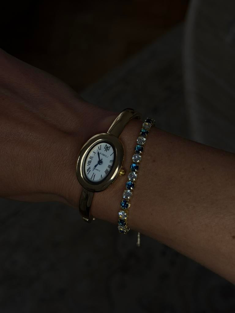 Lot ensemble montre bracelet tennis strass old money or gold, Bijoux, Sacs & Beauté, Montres | Femmes, Comme neuf, Montre-bracelet