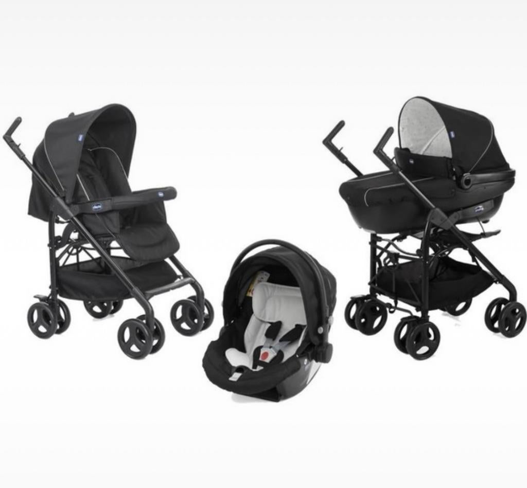 Chicco Trio Sprint zwarte kinderwagen, Ophalen, Gebruikt, Combiwagen, Overige merken