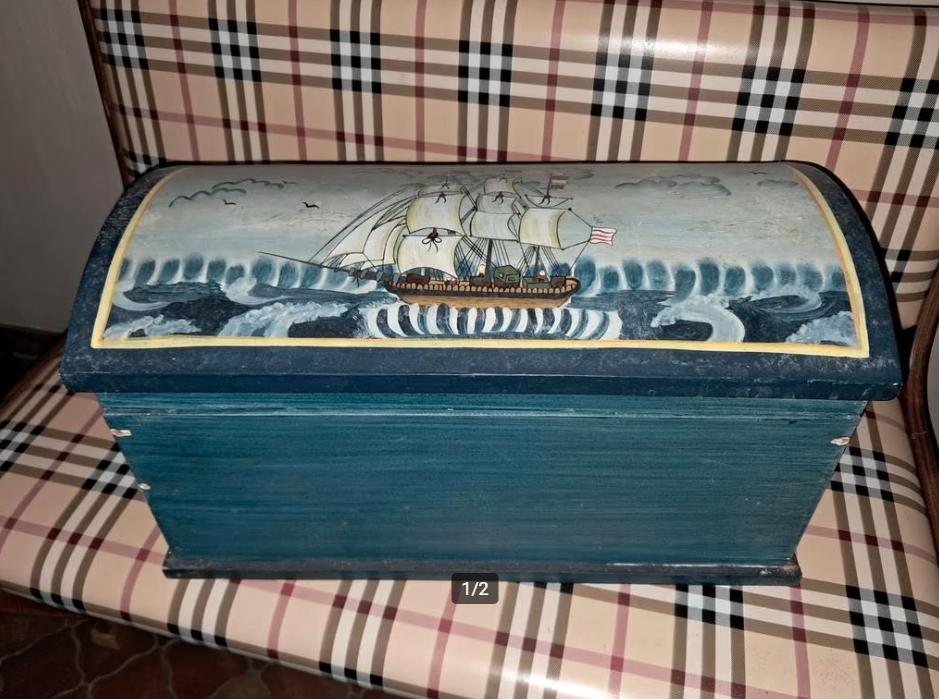 Handgeschilderd houten kistje, Ophalen