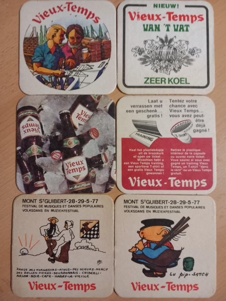 Bierviltjes Vieux Temps (268), Ophalen of Verzenden, Zo goed als nieuw