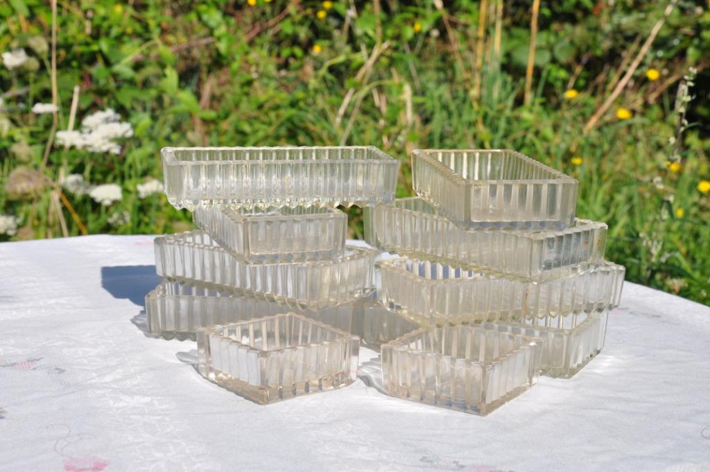 lot de 10 raviers en verre vintage (8+ 2 plus petits ), Enlèvement ou Envoi, Utilisé, Verre, Récipient(s)