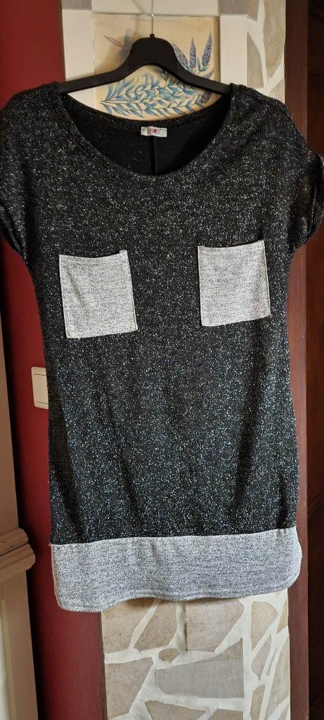 Jolie tunique de fête, toute pétillante de mille effet argen, Vêtements | Femmes, Taille 38/40 (M), Comme neuf, EROS, Noir