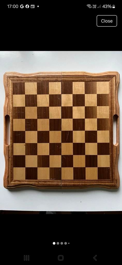 Antiek houten schaakspel, Hobby en Vrije tijd, Ophalen of Verzenden