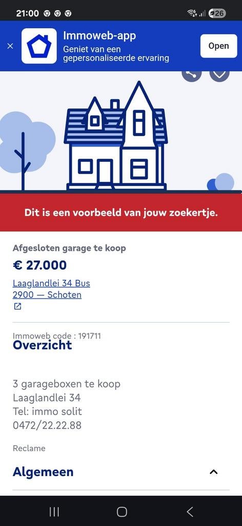 3 afgesloten Garageboxen te koop laaglandlei schoten