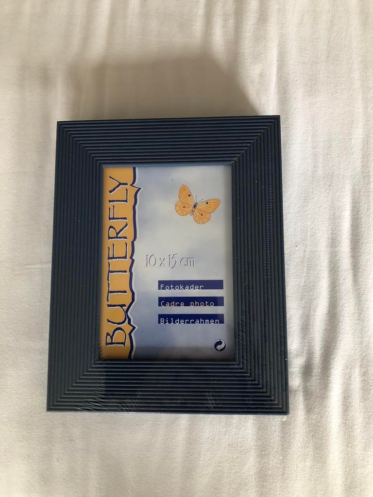 Fotokaders 3 stuks donker blauw hout., Ophalen of Verzenden