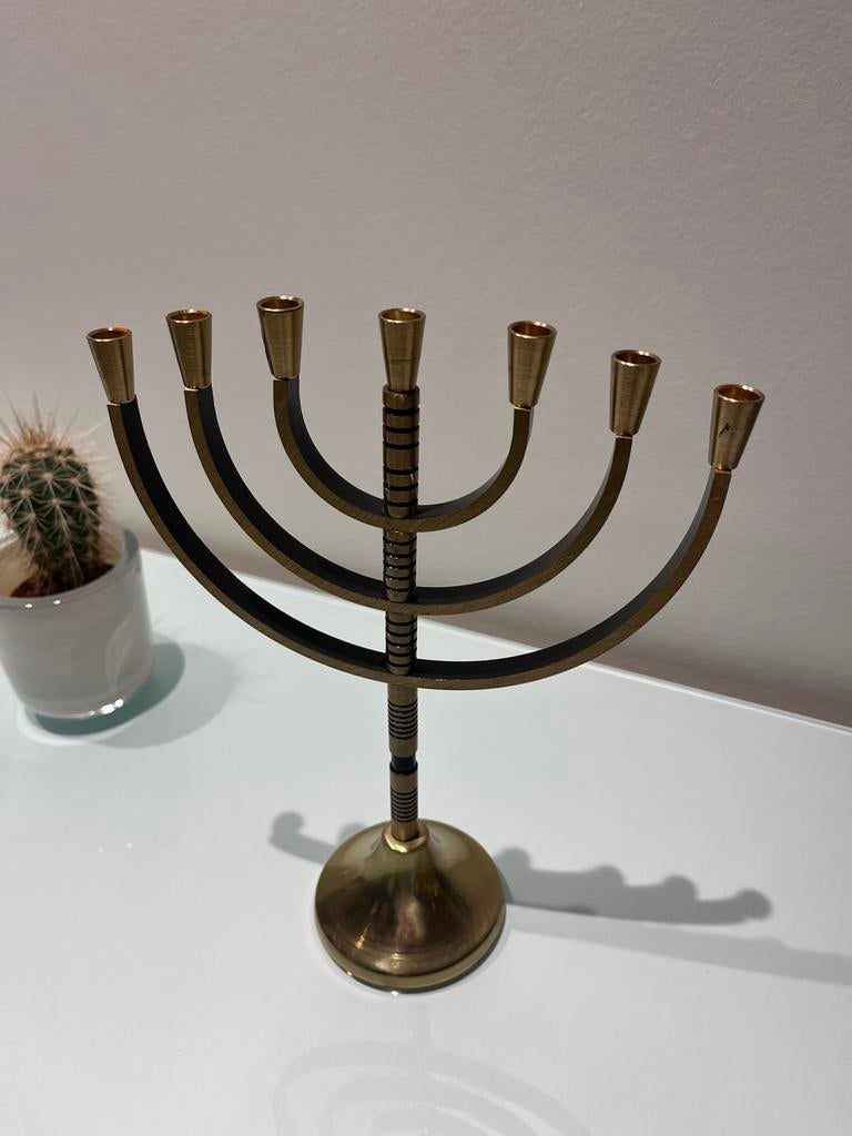 Design Chanoekia (menora) van messing – 9-armig, Ophalen