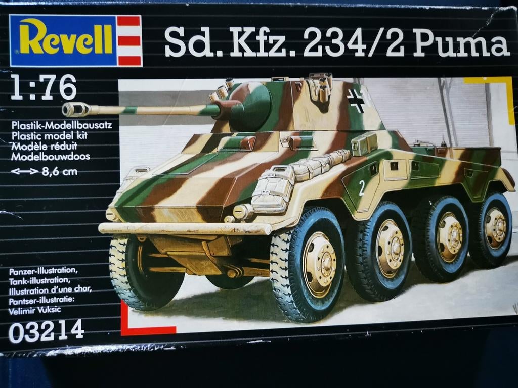 Revell

Sd.Kfz. 234/2 Puma

1:76, Hobby en Vrije tijd, Modelbouw | Auto's en Voertuigen, Ophalen of Verzenden, Revell