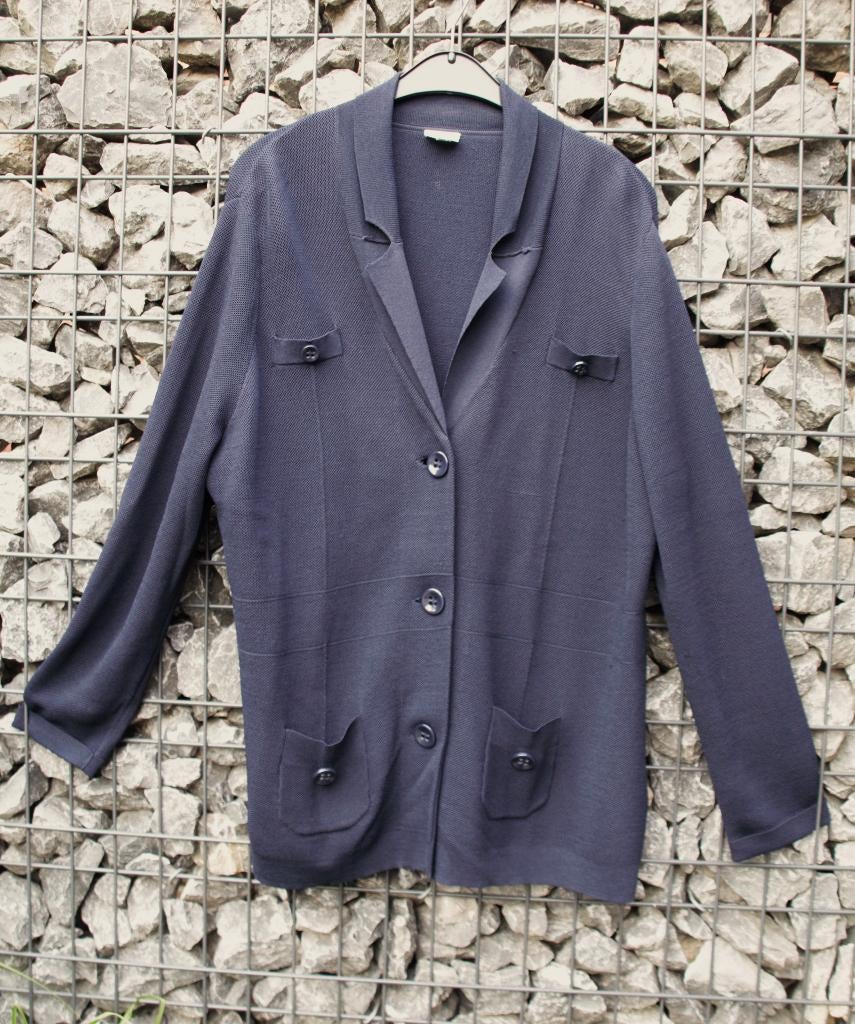 M137. Cardigan bleu foncé pour dame de taille 46, Mayerline, Blauw, Maat 46/48 (XL) of groter, Ophalen of Verzenden