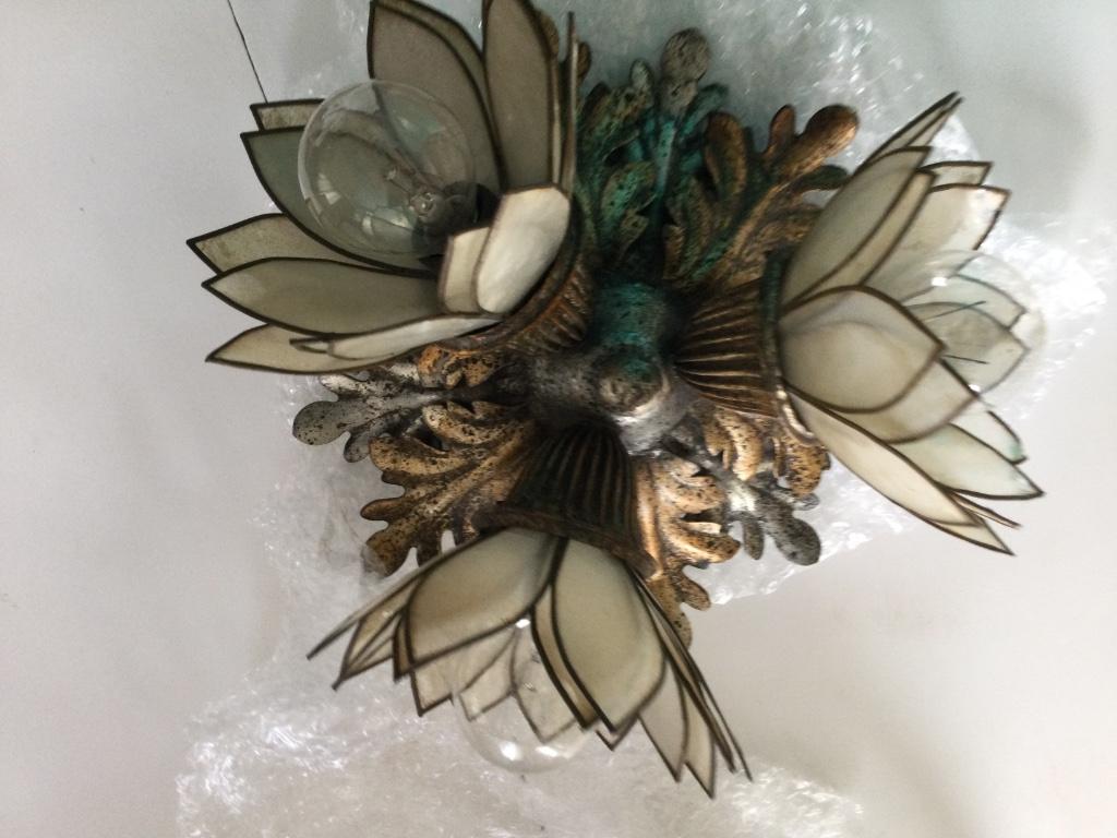 Plafonniere, Huis en Inrichting, Lampen | Kroonluchters, Ophalen, Zo goed als nieuw, Glas