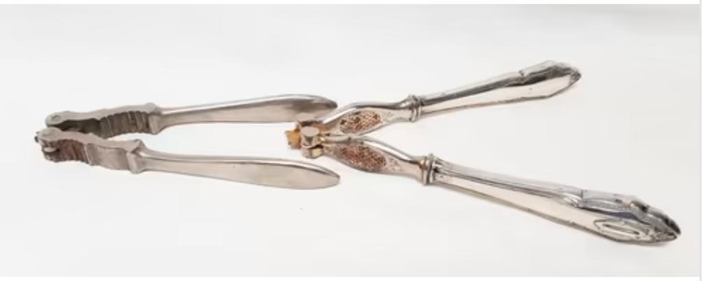 Casse-noisettes, un en argent - 2 pièces., Enlèvement ou Envoi