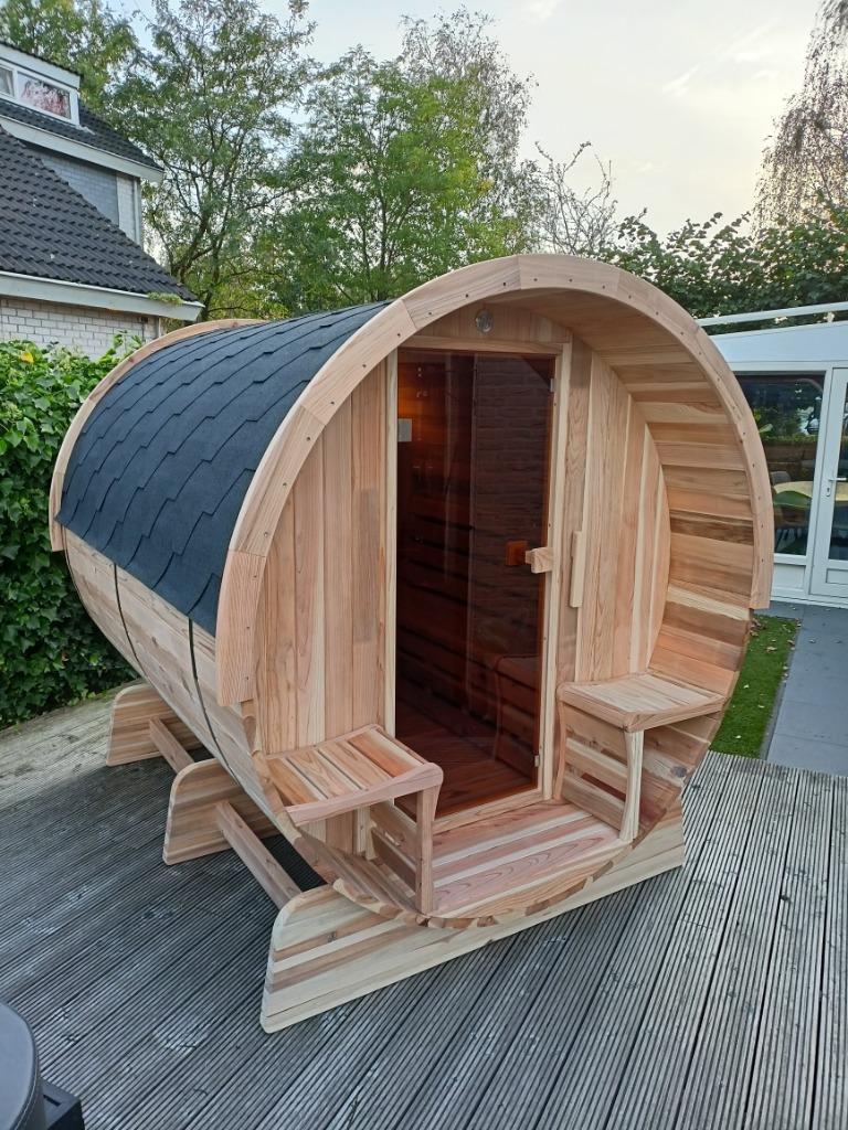Barrel Sauna Red Cedar TR-230, Gratis sauna installatie!!!, Ophalen of Verzenden, Nieuw