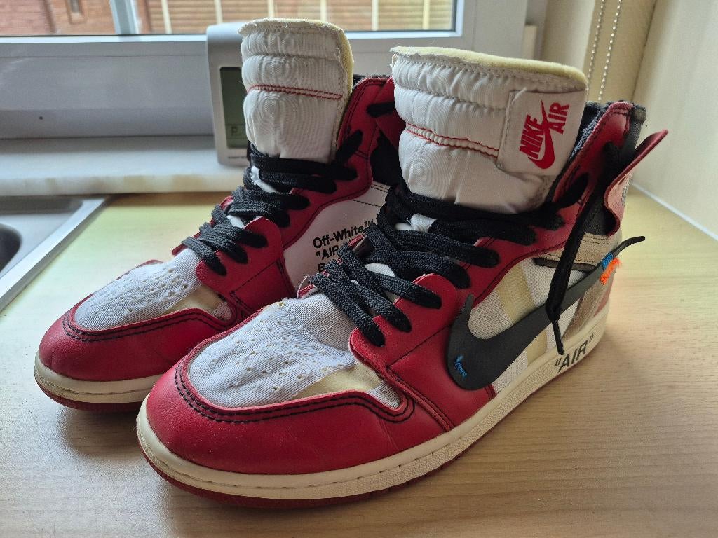 Jordan 1 retro high off white chicago maat 43, Kleding | Heren, Schoenen, Gedragen, Sneakers, Overige kleuren, Ophalen of Verzenden