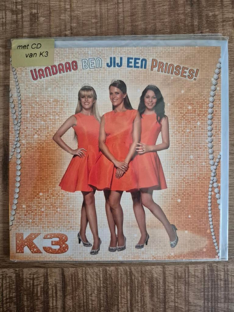 Gesealde vintage verjaardagskasrt van K3 met cd met Josje, Ophalen of Verzenden, Nieuw