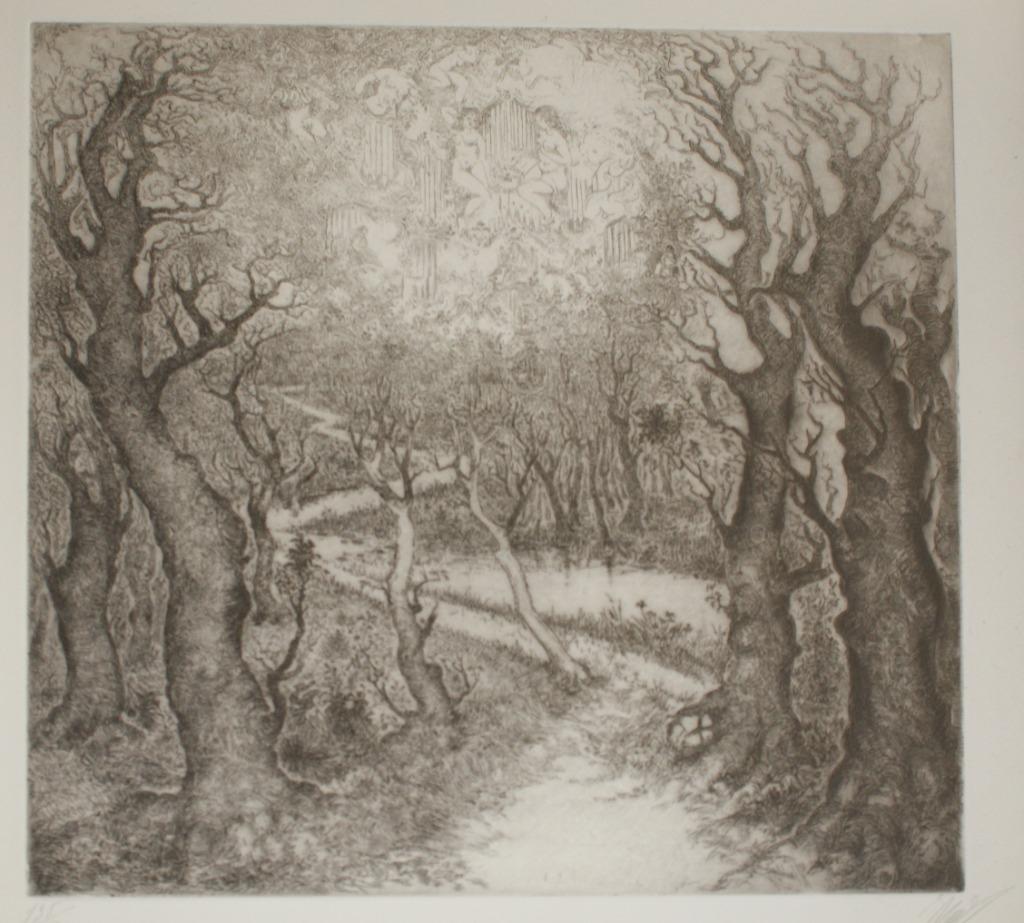 Jan Keustermans (1917-2009): Boswegel  135/150 (44 x 54 cm), Antiek en Kunst, Kunst | Etsen en Gravures, Ophalen of Verzenden