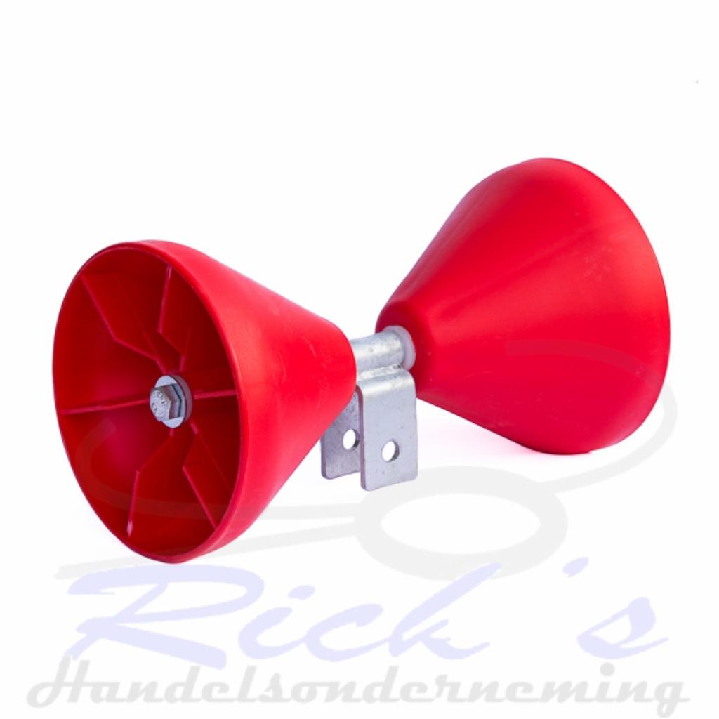 Bootrol rollenset kunststof trompetrol op kantelblokje, Watersport en Boten, Ophalen of Verzenden