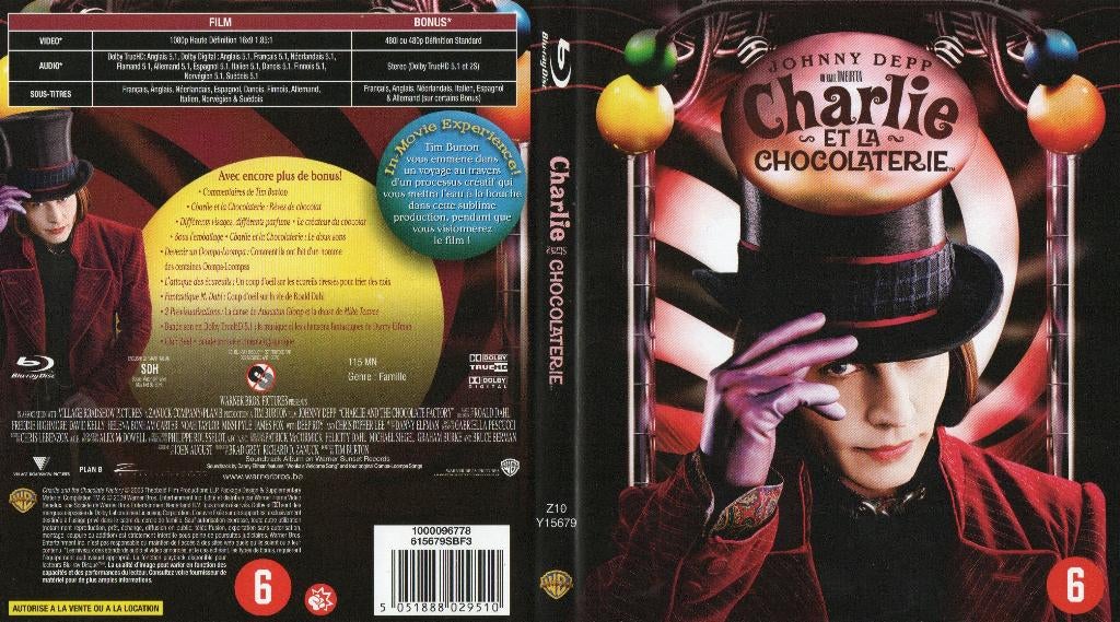 charlie et la chocolaterie (blu-ray) neuf, Enlèvement ou Envoi, Comme neuf, Science-Fiction et Fantasy