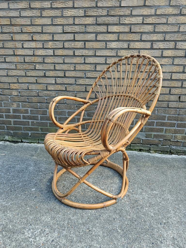 Vintage rotan stoel Rohe Noordwolde jaren 60, Ophalen
