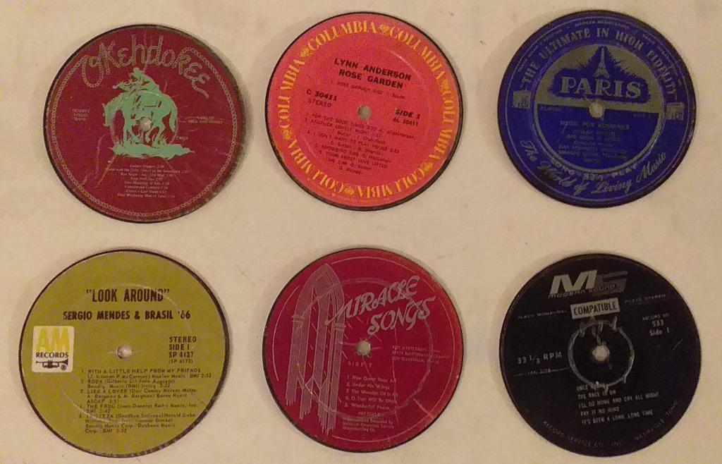 leuke retro vinyl onderzetters, Ophalen of Verzenden