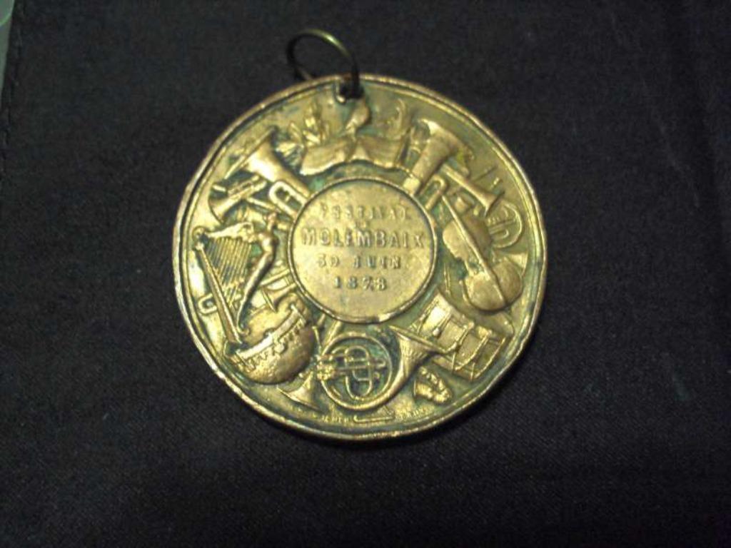 Médaille (bronze) Festival du Molembaix 30 juin 1878, Timbres & Monnaies, Pièces & Médailles, Enlèvement ou Envoi, Bronze