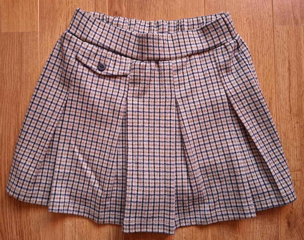 Fish & Chips beige/blauwe geruiten skort 140, Kinderen en Baby's, Kinderkleding | Maat 140, Fish & Chips, Gebruikt, Meisje, Ophalen of Verzenden