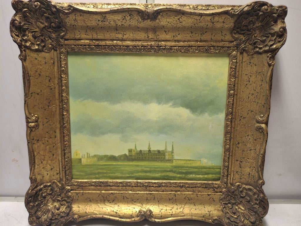 Schilderij vesting aan het water, Ophalen