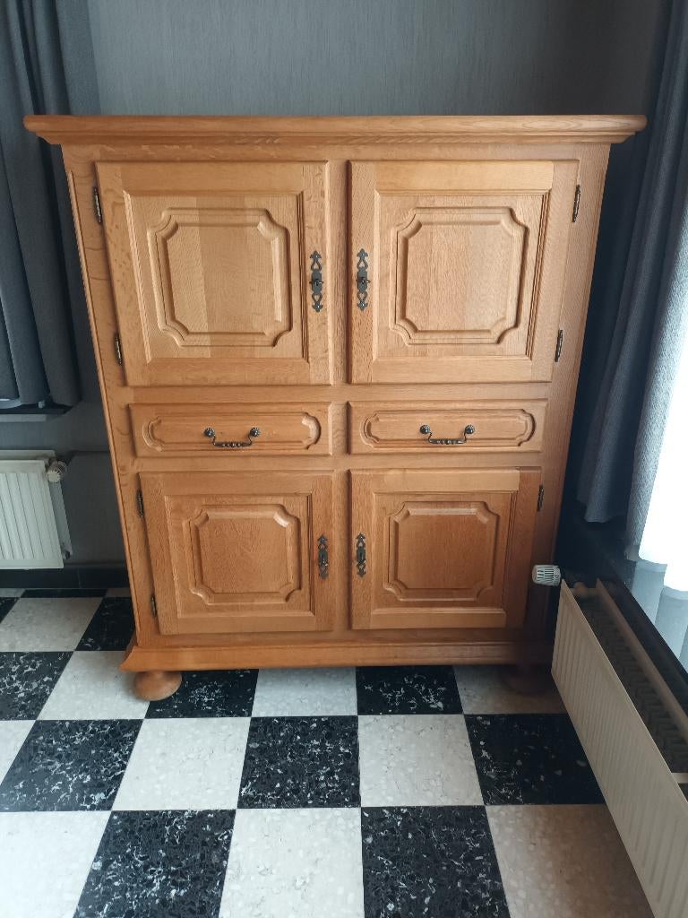 Eiken eetplaats, Ophalen, Gebruikt, Rustieke stijl, 4 tot 6 stoelen