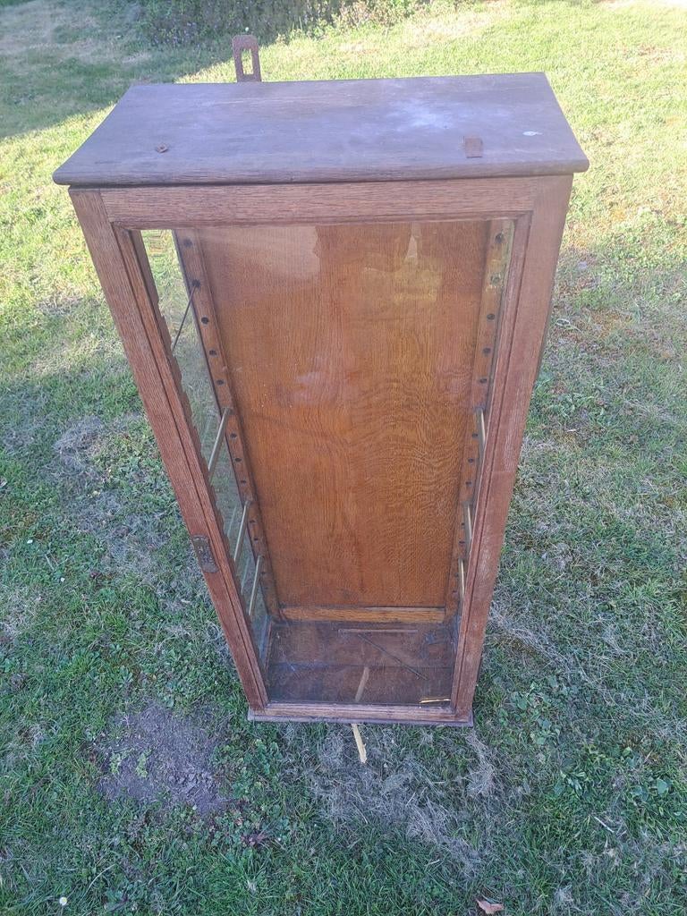 oude houten vitrinekast, Huis en Inrichting, Ophalen of Verzenden, Gebruikt