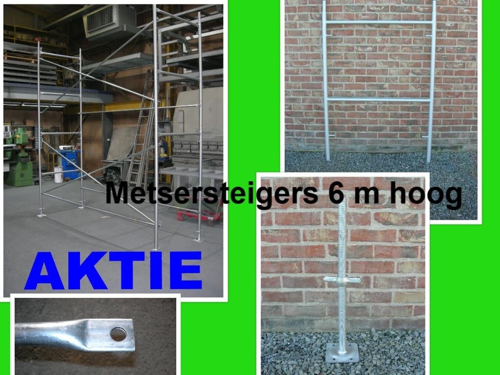 NIEUWE steigers 6 m hoog x 2,50 tot 11,40 m lang x 1,25 m B, Doe-het-zelf en Bouw, Steigers, Ophalen, Nieuw, Gevelsteiger, 5 meter of hoger