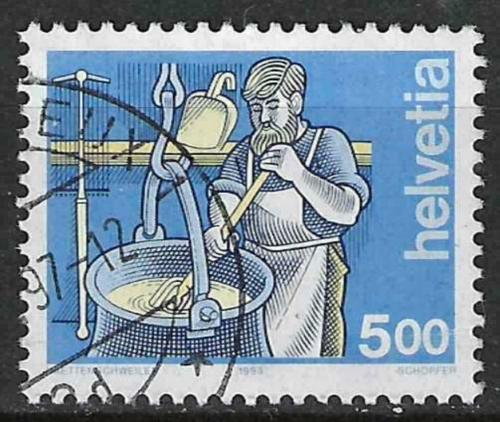 Zwitserland 1993 - Yvert 1434 - De Kaasmaker (ST), Verzenden, Gestempeld