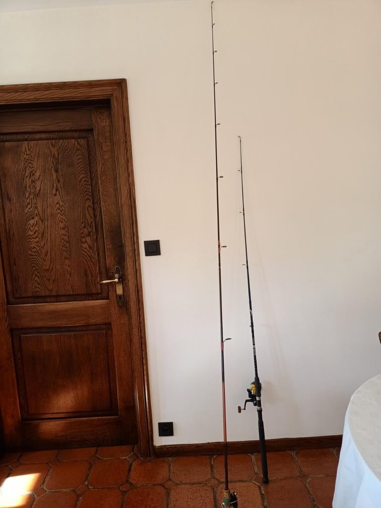 2 forel- snoekbaarshengels met shimano molen., Ophalen, Molen