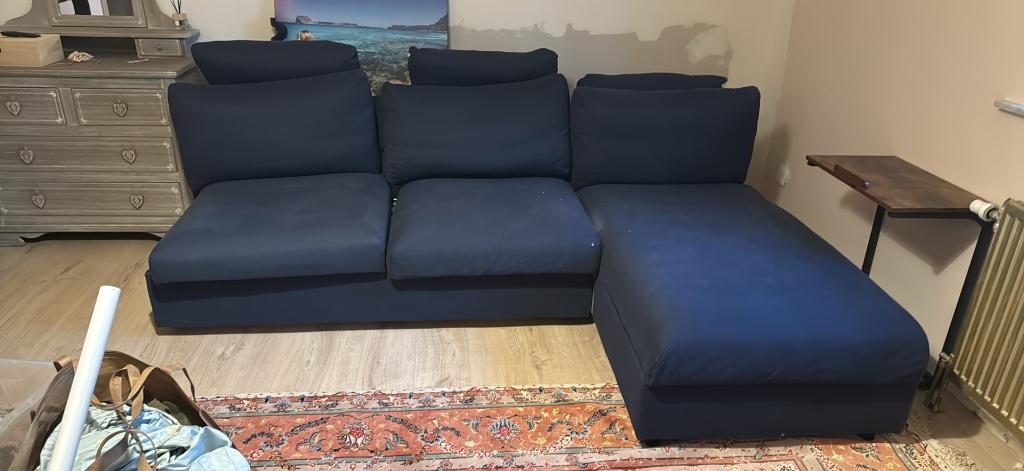 Canapé lit avec pouffe - 5places, Maison & Meubles, Canapés | Salons, Enlèvement, Comme neuf, Tissus