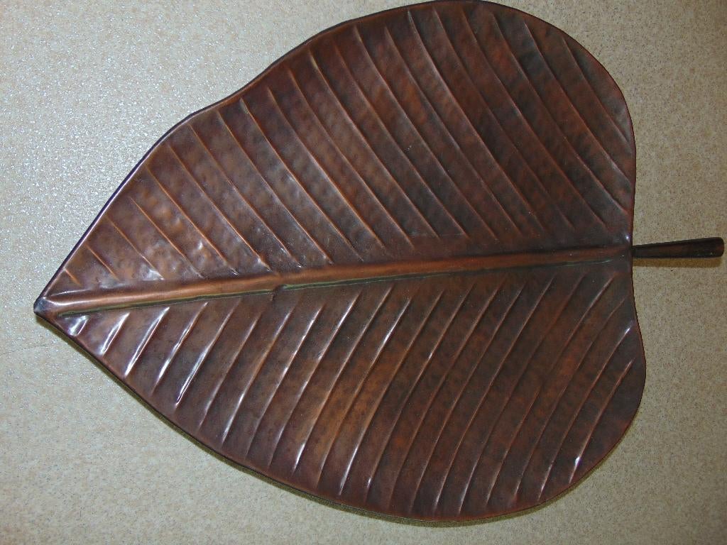 Schaal 'boomblad' 68 cm, Overige materialen, Gebruikt, Schaal, Ophalen of Verzenden