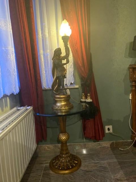 bijzettafel Hollywood reg. Maison Jansen Bergers Interieurs, Maison & Meubles, Rond, Comme neuf, Enlèvement, Hollywood Regency