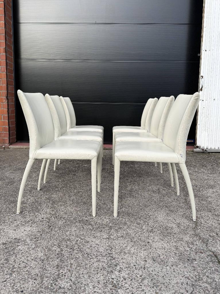 6x Jori Mikono stoelen, Huis en Inrichting, Stoelen, Overige kleuren, Ophalen of Verzenden, Zo goed als nieuw, Leer