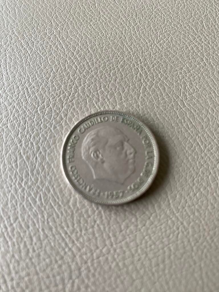 Verzamelmunt 1957 spanje, Timbres & Monnaies, Monnaies | Europe | Monnaies euro, Monnaie en vrac, Argent, Enlèvement, 20 centimes