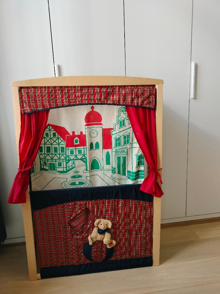 Poppenkast hout, Kinderen en Baby's, Speelgoed | Houten speelgoed, Ophalen, Zo goed als nieuw, Overige typen