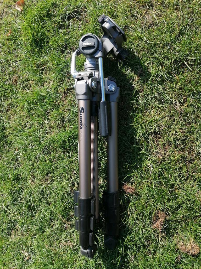 Velbon Sherpa 750n + PH-157Q statief / tripod, Audio, Tv en Foto, Fotografie | Statieven en Balhoofden, Ophalen, Zo goed als nieuw