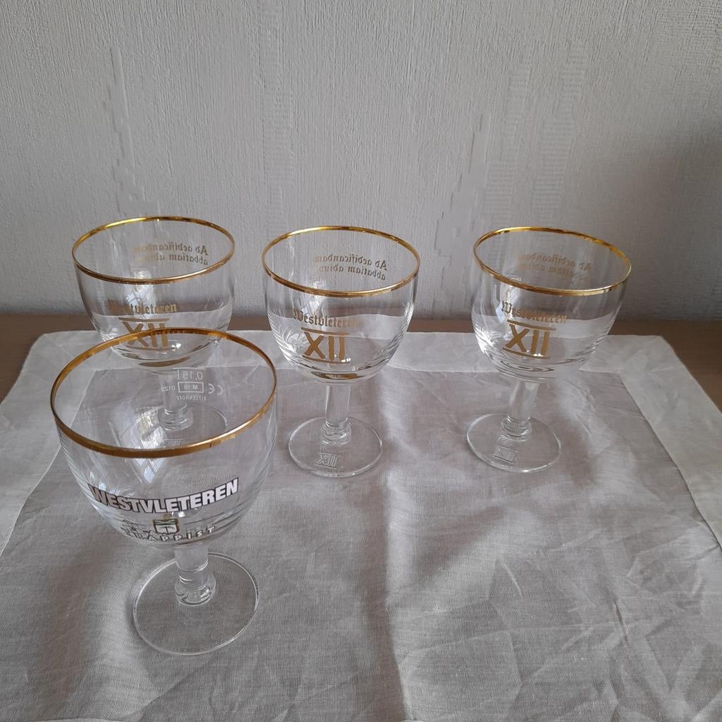 4 degustatieglaasjes Westvleteren., Collections, Verres & Petits Verres, Verre à bière, Enlèvement