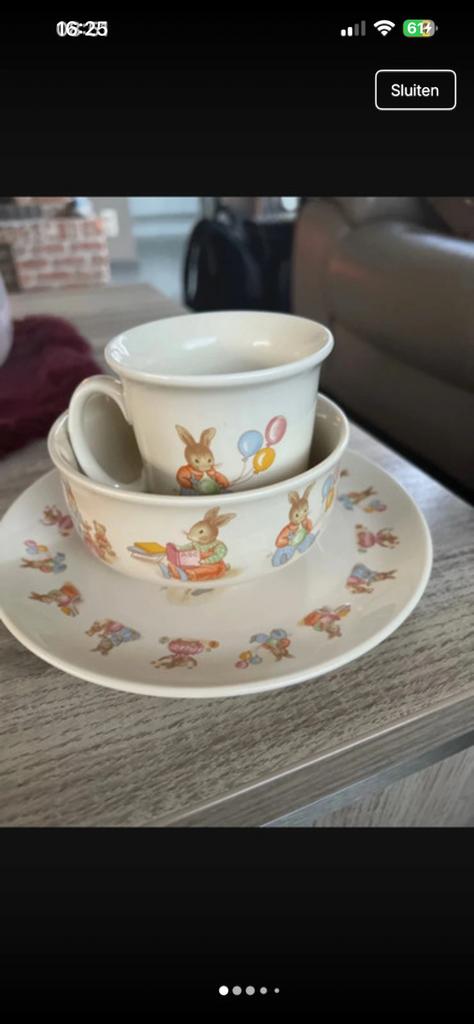 Mount Clemens Pottery set van muziekmakende konijnen, Ophalen of Verzenden, Zo goed als nieuw, Porselein