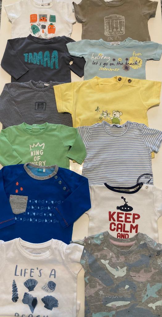 Jongens kledingpakket "Merken"-12 T.shirts-maat 50-56-62, Kinderen en Baby's, Ophalen of Verzenden, Zo goed als nieuw, Maat 62
