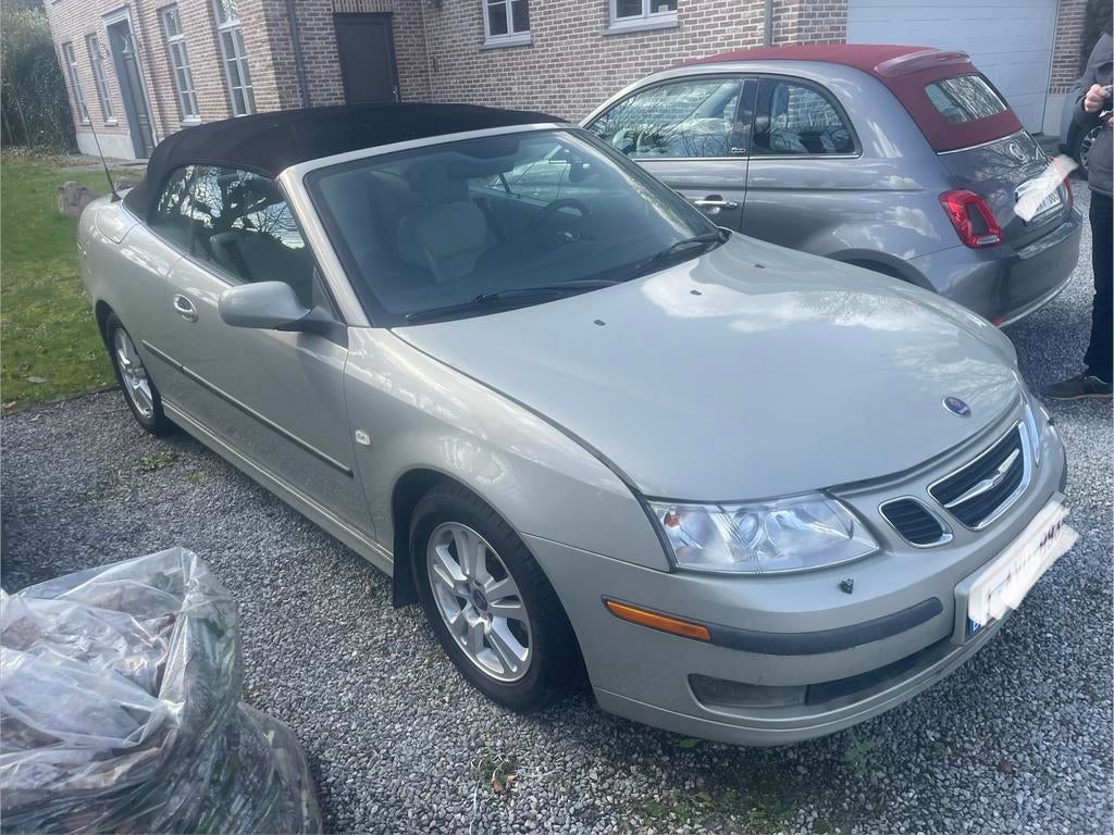 Saab 93 cabrio ‼️59.000 kms‼️, Auto's, Cabriolet, Wit, Leder, Particulier