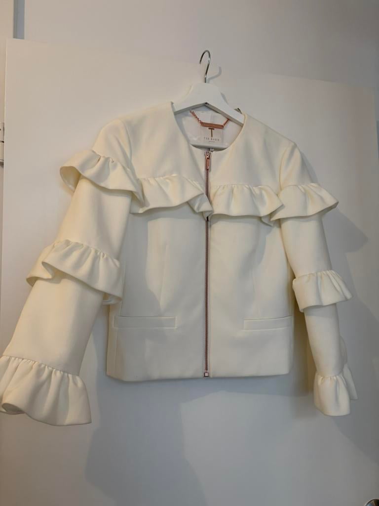 Witte vest jas Ted baker london, Ophalen of Verzenden, Zo goed als nieuw, Maat 36 (S), Wit