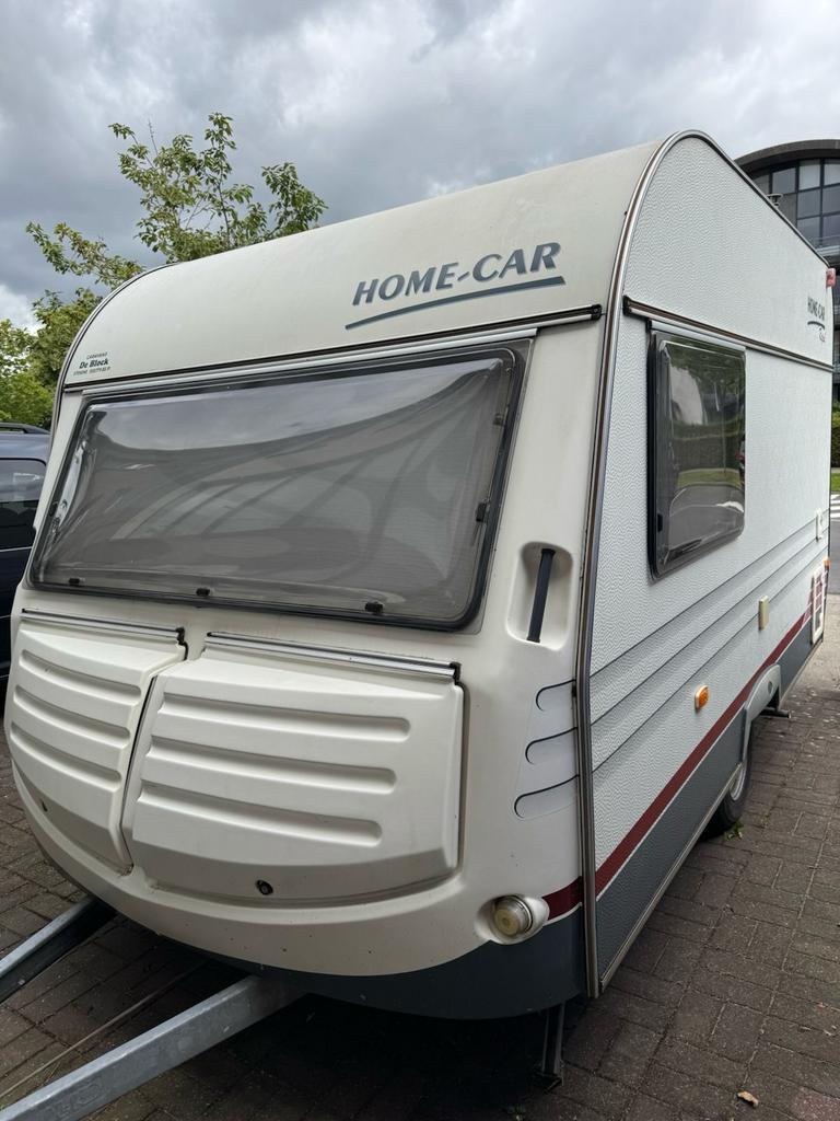 Te koop handige caravan homecar met nieuwe voortent., Ophalen, Gebruikt, Tweepersoons, Wit