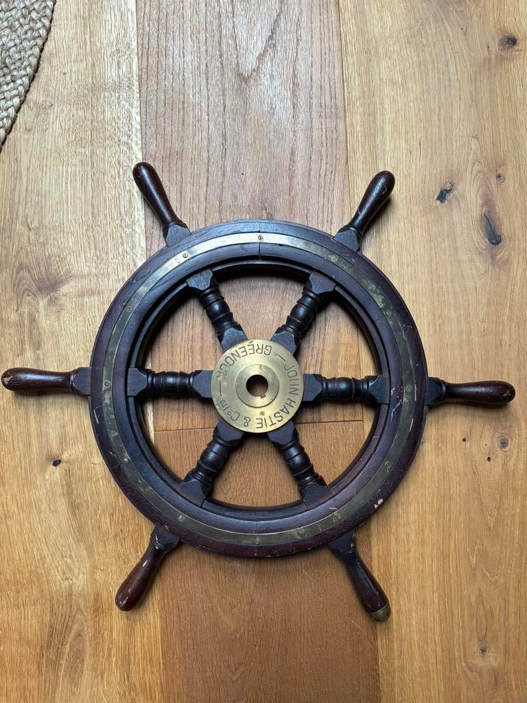 Houten stuurwiel, Watersport en Boten, Bootonderdelen, Ophalen, Gebruikt