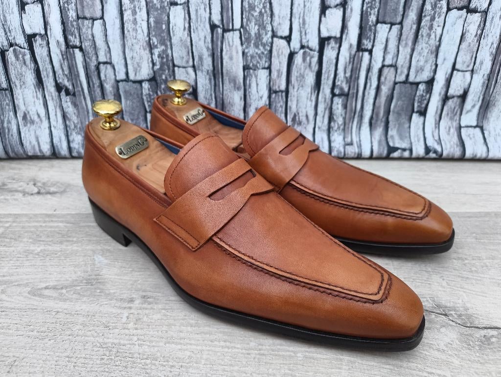 Pertini Cognac loafers voor heren - Maat 41,5, Loafers, Bruin, Verzenden, Zo goed als nieuw
